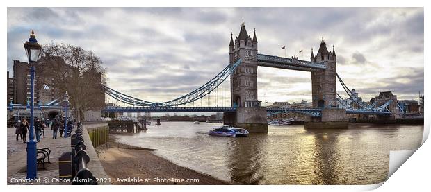 London Iconic Tower Bridge Print by Carlos Alkmin
