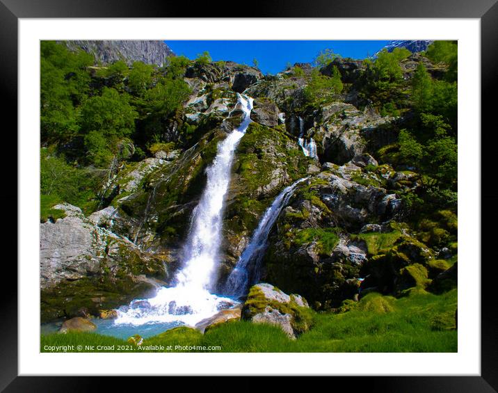 Kleivafossen Waterfall, Norway. Framed Mounted Print by Nic Croad