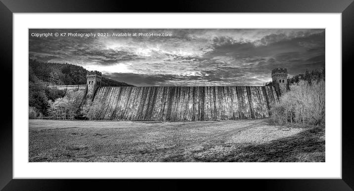 The Derwent Dam, Derbyshire Peak District Framed Mounted Print by K7 Photography