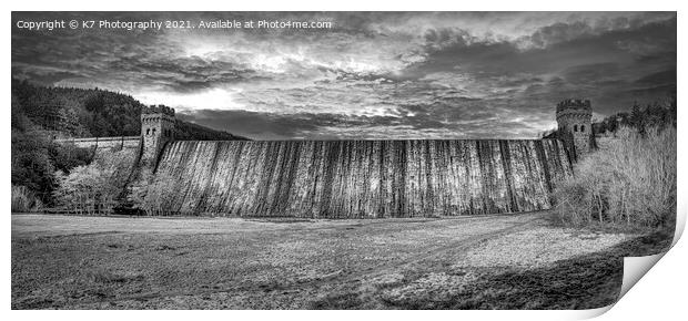 The Derwent Dam, Derbyshire Peak District Print by K7 Photography