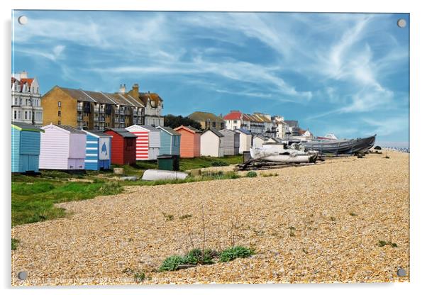  Littlestone Beach Kent Acrylic by Diana Mower