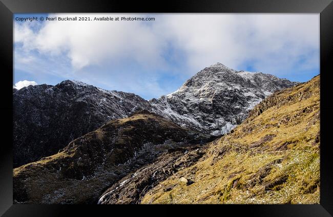 Mighty Mount Snowdon in Winter Framed Print by Pearl Bucknall
