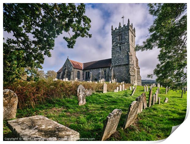 All Saints Church Godshill Print by Wight Landscapes