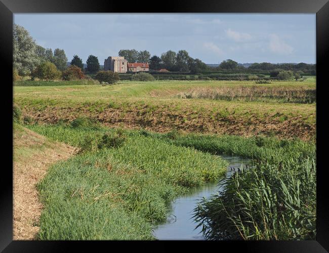 Norfolk countryside with Pentney Abbey  Framed Print by mark humpage