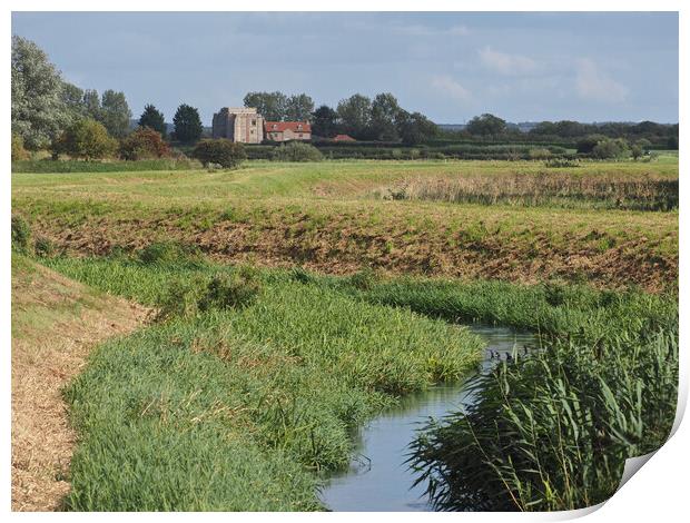 Norfolk countryside with Pentney Abbey  Print by mark humpage