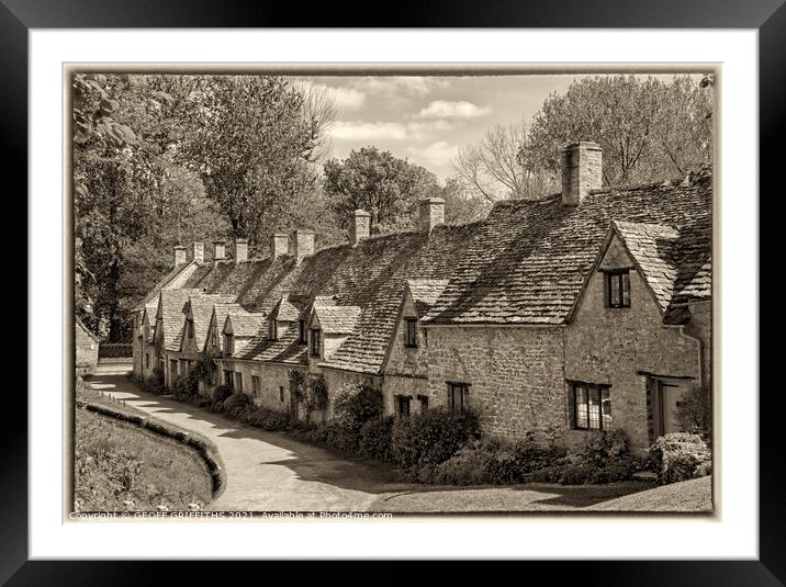 Arlington Row, Bibery, the Cotswolds Framed Mounted Print by GEOFF GRIFFITHS