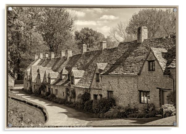 Arlington Row, Bibery, the Cotswolds Acrylic by GEOFF GRIFFITHS