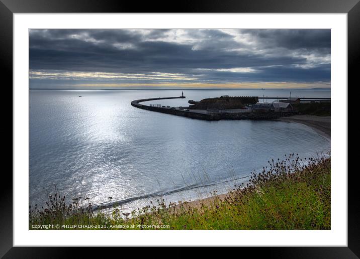 Seaham harbour county Durham north east coast sunrise  387 Framed Mounted Print by PHILIP CHALK