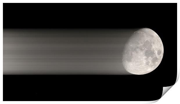 Moon with shadow trail Print by mark humpage