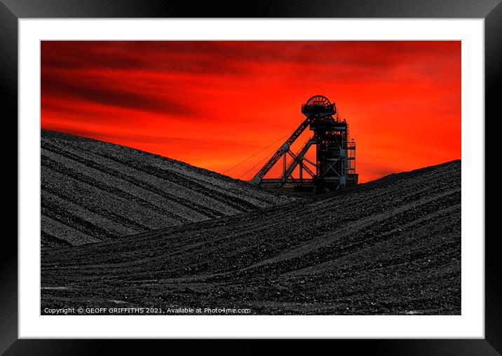 Hatfield colliery sunset Framed Mounted Print by GEOFF GRIFFITHS