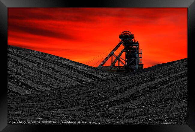 Hatfield colliery sunset Framed Print by GEOFF GRIFFITHS