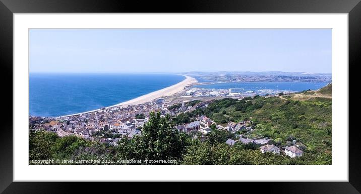 Golden Arc of Chesil Beach Framed Mounted Print by Janet Carmichael