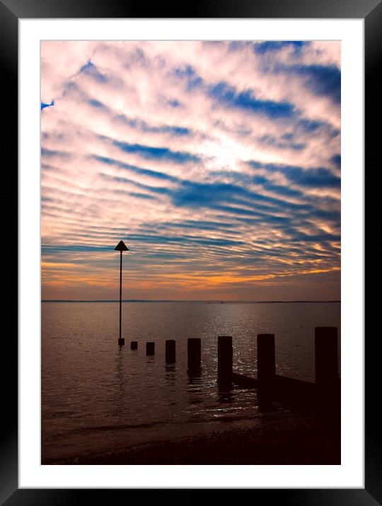 Unusual evening cloud formation at Westcliff on Sea, Essex, UK. Framed Mounted Print by Peter Bolton