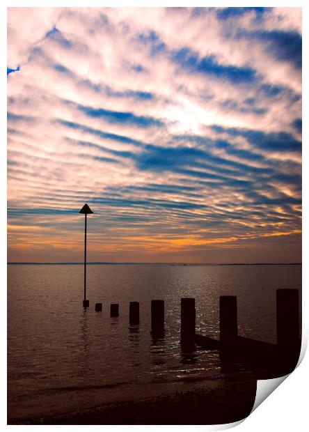 Unusual evening cloud formation at Westcliff on Sea, Essex, UK. Print by Peter Bolton