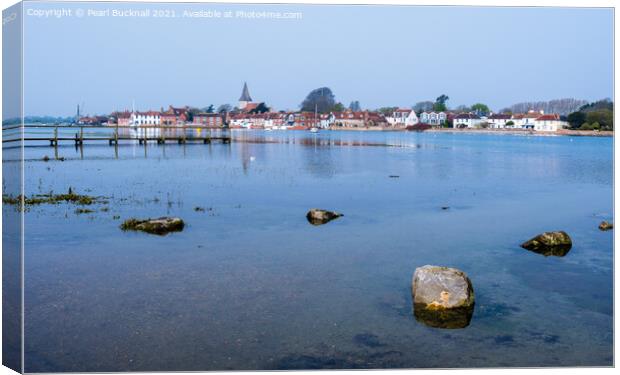Bosham Creek and Village in Chichester Harbour Canvas Print by Pearl Bucknall