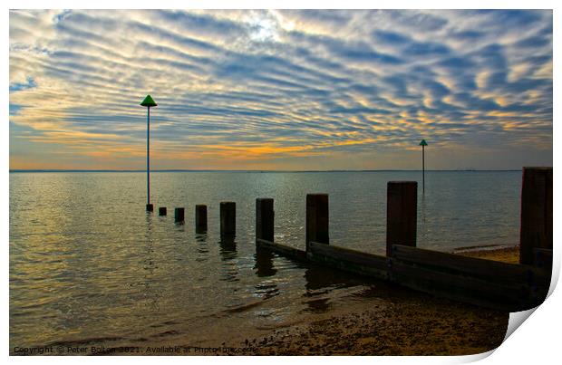 Unusual evening cloud formation at Westcliff on Sea, Essex, UK. Print by Peter Bolton