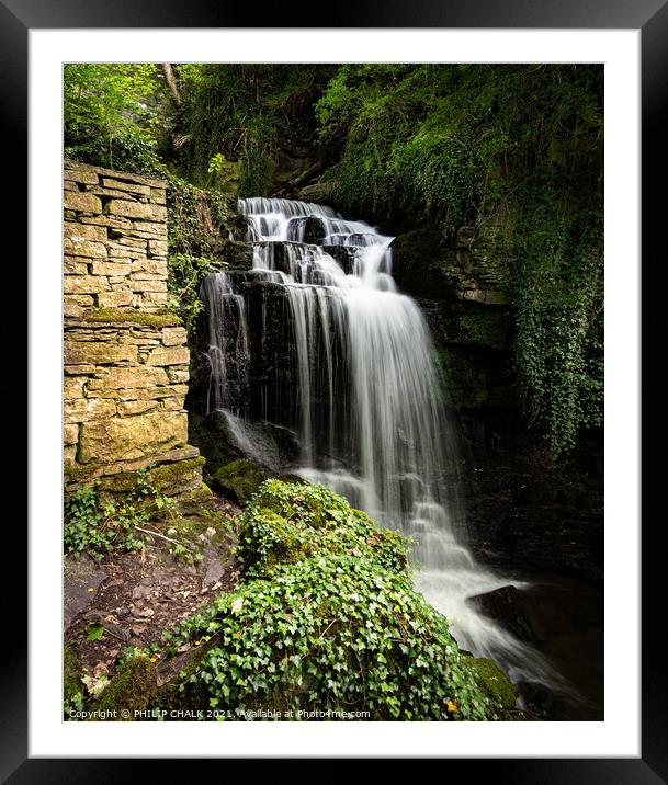 Wensley waterfall Yorkshire dales 388 Framed Mounted Print by PHILIP CHALK