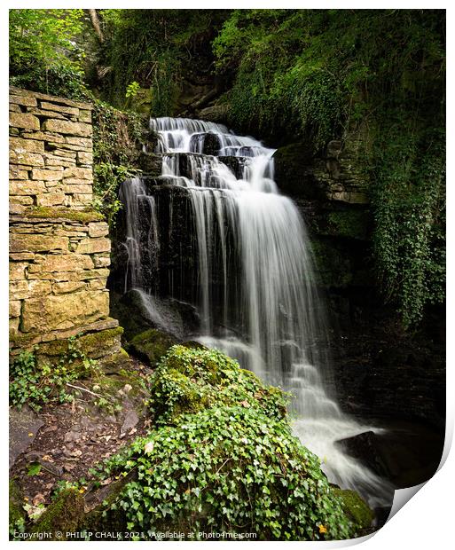 Wensley waterfall Yorkshire dales 388 Print by PHILIP CHALK