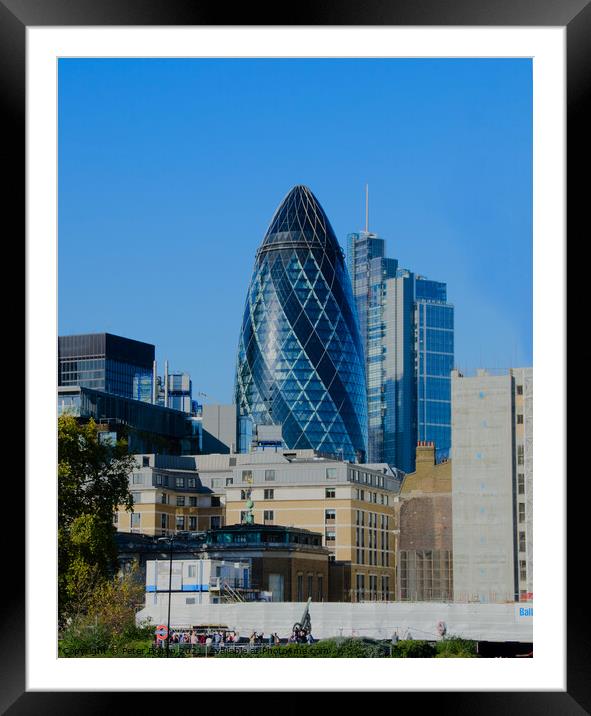 The Gherkin, City of London Framed Mounted Print by Peter Bolton