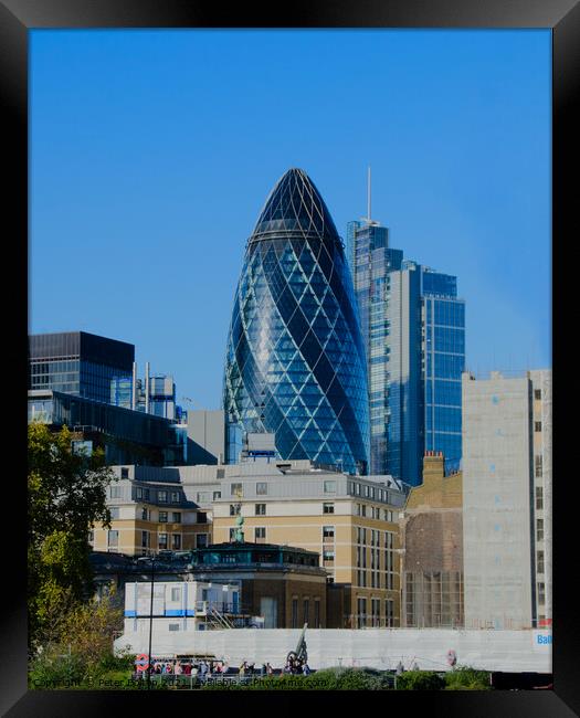 The Gherkin, City of London Framed Print by Peter Bolton