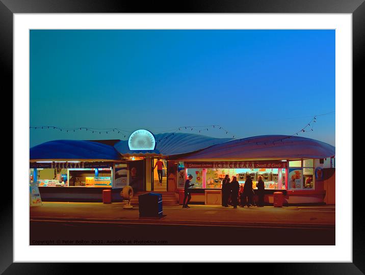 The 3 Shells Cafe and ice cream parlour, Southend on Sea, Essex, UK Framed Mounted Print by Peter Bolton