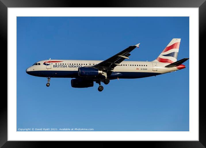 British Airways Airbus A320-232 Framed Mounted Print by David Pyatt