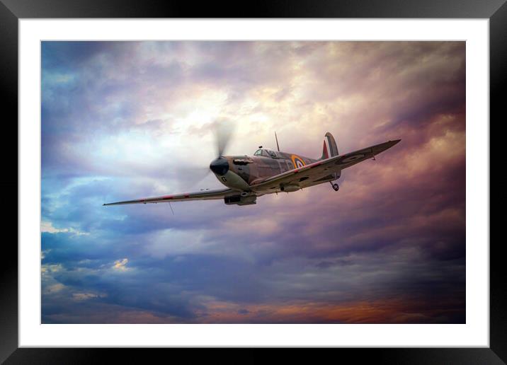 Spitfire IIa Framed Mounted Print by J Biggadike