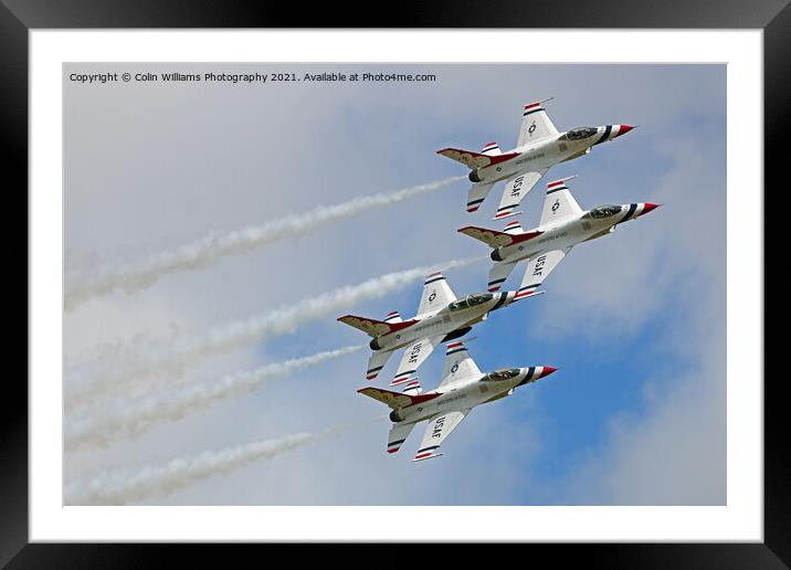USAF Thunderbirds - 2  The Diamond  Pass Framed Mounted Print by Colin Williams Photography