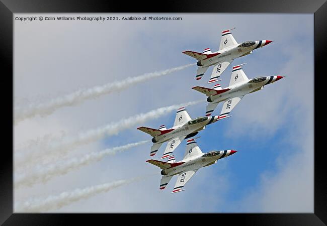 USAF Thunderbirds - 2  The Diamond  Pass Framed Print by Colin Williams Photography