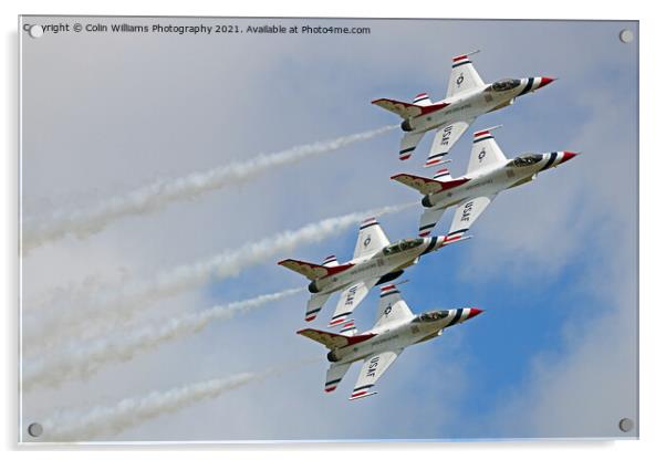 USAF Thunderbirds - 2  The Diamond  Pass Acrylic by Colin Williams Photography