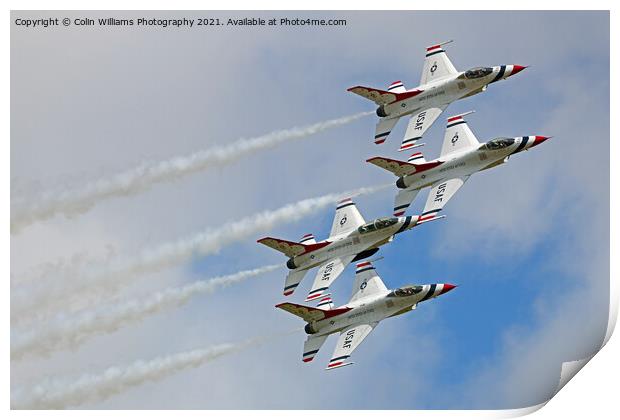 USAF Thunderbirds - 2  The Diamond  Pass Print by Colin Williams Photography