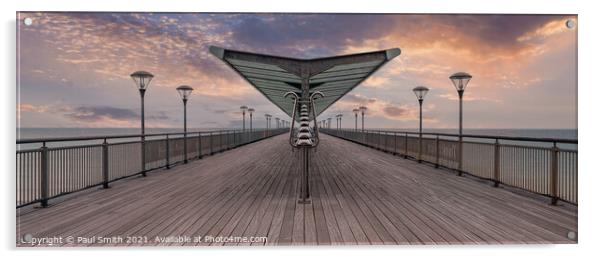 Boscombe Pier Sunrise Acrylic by Paul Smith