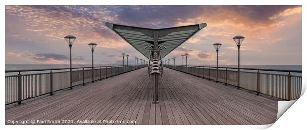 Boscombe Pier Sunrise Print by Paul Smith