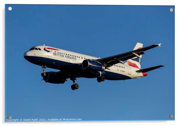 British Airways Airbus A320 Acrylic by David Pyatt