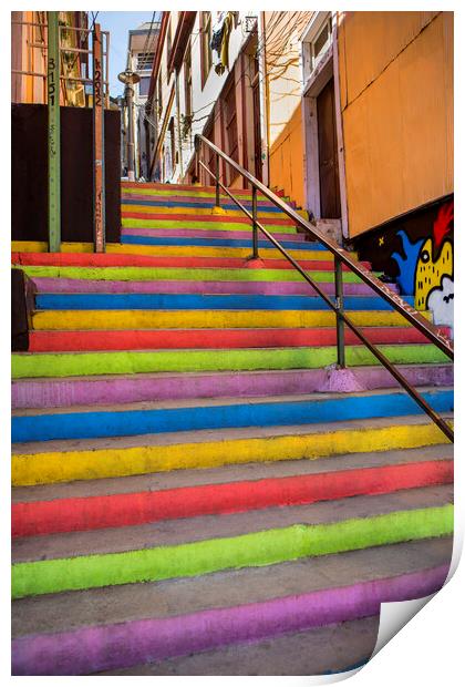 Stairs of Valparaiso Print by David Hare
