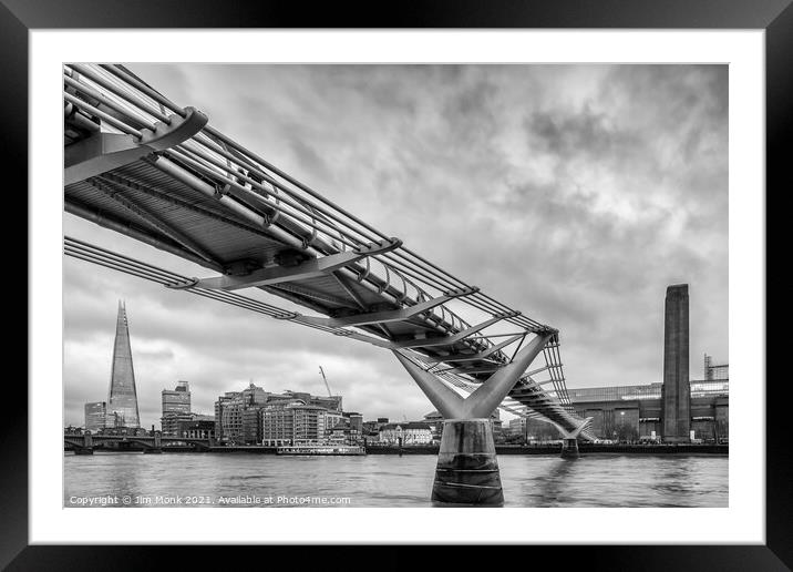 Millennium Bridge, London Framed Mounted Print by Jim Monk