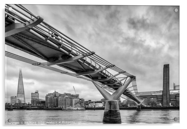 Millennium Bridge, London Acrylic by Jim Monk