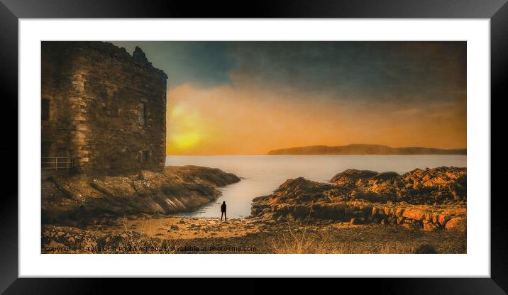 Boy In Silhouette In Portencross Sunset Framed Mounted Print by Tylie Duff Photo Art