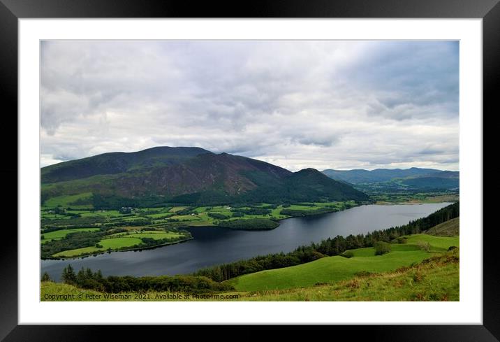 A view of over Bassenthwaite Lake towards Skiddaw  Framed Mounted Print by Peter Wiseman
