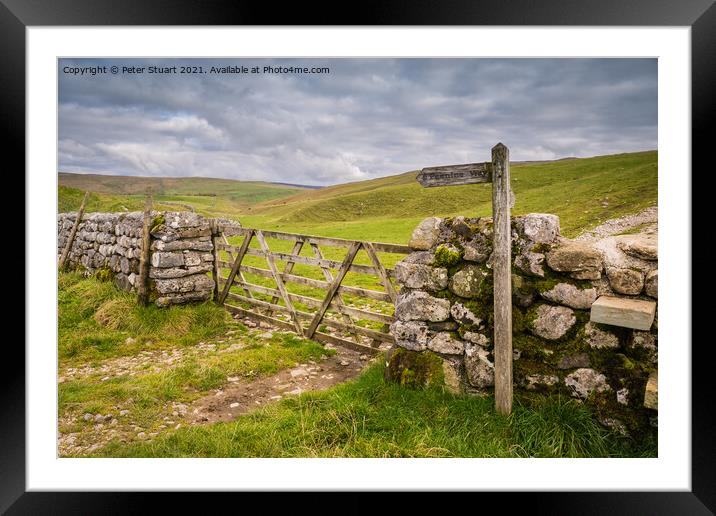 Along the Pennine Way to Fountains Fell Framed Mounted Print by Peter Stuart