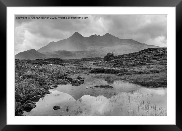The Cuillins seen from Sligachan, Isle of Skye, Scotland Framed Mounted Print by Andrew Kearton