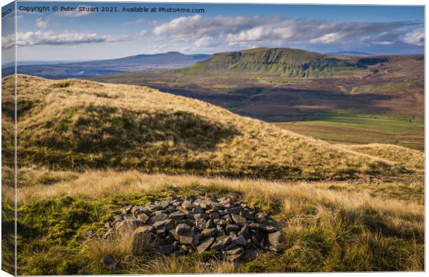 Pen-y-ghent from Fountains Fell on the Pennine Way  Canvas Print by Peter Stuart
