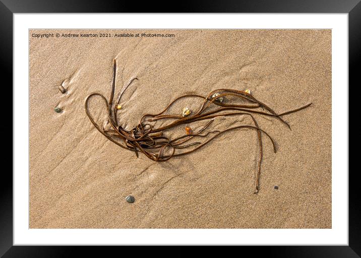 Natural beach abstract Framed Mounted Print by Andrew Kearton