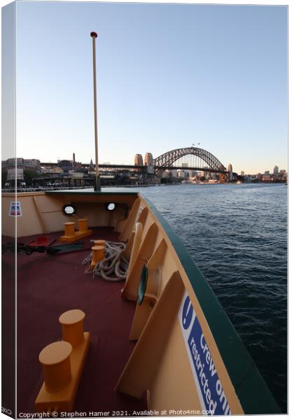 Sydney Harbour Bridge from Ferry Canvas Print by Stephen Hamer