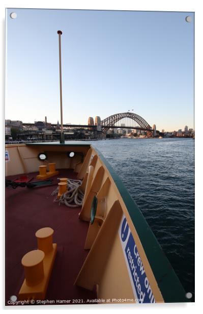 Sydney Harbour Bridge from Ferry Acrylic by Stephen Hamer