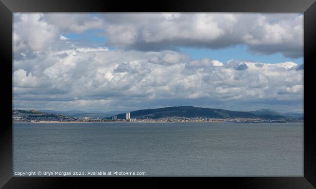 Swansea bay with Meridian tower Framed Print by Bryn Morgan