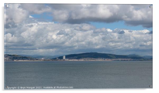 Swansea bay with Meridian tower Acrylic by Bryn Morgan