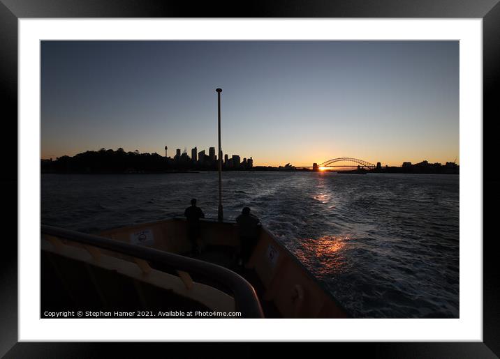 Sunset Sydney Harbour Bridge Framed Mounted Print by Stephen Hamer