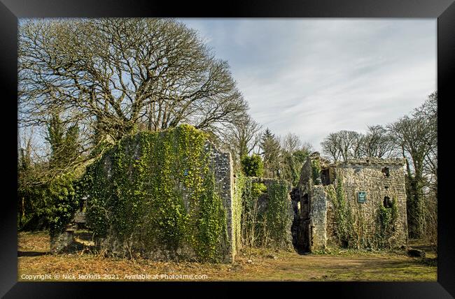 Candleston Castle Ruins Merthyr Mawr near Bridgend Framed Print by Nick Jenkins