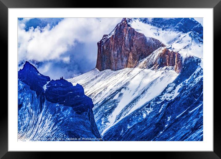 Brown Granite Cliff Torres del Paine Horns Area National Park Ch Framed Mounted Print by William Perry